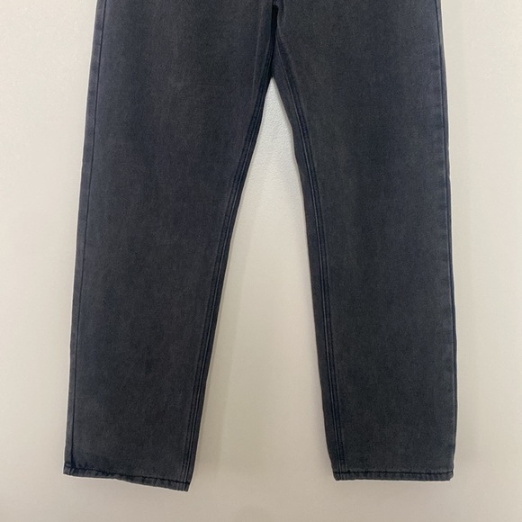 PRINCESS POLLY HOLLY ASYMMETRIC STRAIGHT LEG JEAN BUTTON FLY BLACK DENIM SIZE 6 - Picture 4 of 16